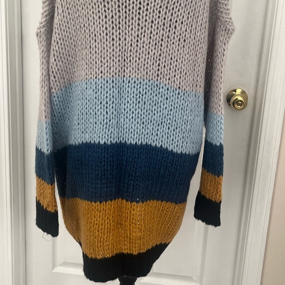 Women’s medium size V-neck multicolored sweater dress. - Picture 2 of 4